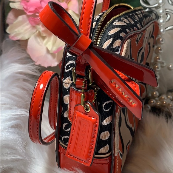 Coach Purse Desert Sky Poppy Flight Bag purse euc - Picture 8 of 8